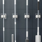 4Pcs Self-Adhesive Mop & Broom Holder – Wall-Mounted Organizer for Bathroom & Kitchen