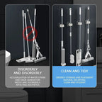 4Pcs Self-Adhesive Mop & Broom Holder – Wall-Mounted Organizer for Bathroom & Kitchen