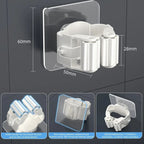 4Pcs Self-Adhesive Mop & Broom Holder – Wall-Mounted Organizer for Bathroom & Kitchen