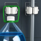 4Pcs Self-Adhesive Mop & Broom Holder – Wall-Mounted Organizer for Bathroom & Kitchen