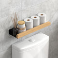 Solid Wood Wall-Mounted Bathroom Storage Rack – Washbasin Organizer Shelf for Toilet Papers & Other