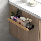 Solid Wood Wall-Mounted Bathroom Storage Rack – Washbasin Organizer Shelf for Toilet Papers & Other