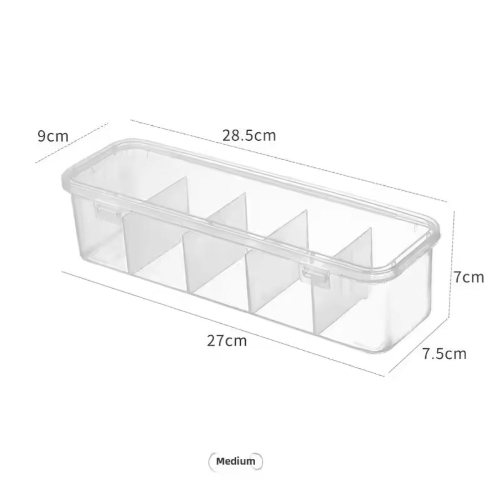 Transparent Cable & Accessory Organizer Box with Lid – Dustproof Storage Case for Home or Office