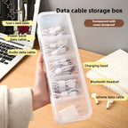 Transparent Cable & Accessory Organizer Box with Lid – Dustproof Storage Case for Home or Office