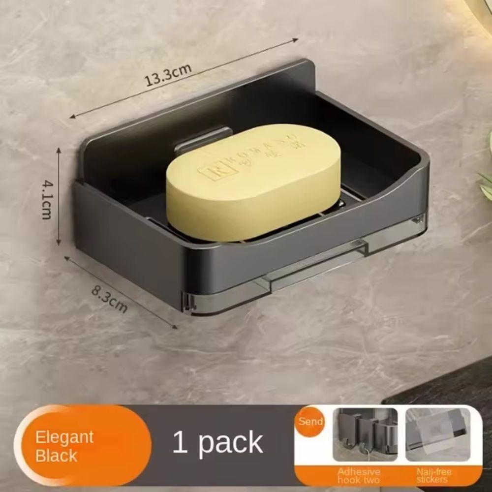 Wall-Mounted Drain Soap Box – No-Drill Soap Holder for Bathroom & Kitchen