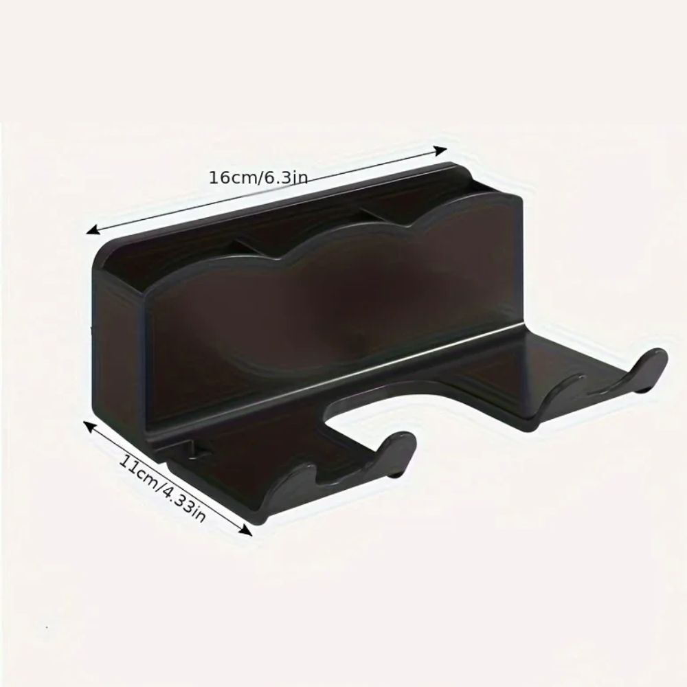 Wall-Mounted Hair Dryer Holder – No-Drill Bathroom Organizer with Cable Storage