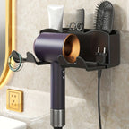 Wall-Mounted Hair Dryer Holder – No-Drill Bathroom Organizer with Cable Storage