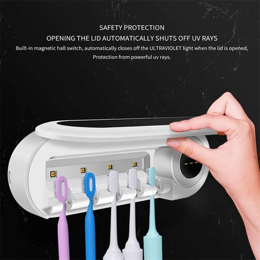 Wall Mounted Toothbrush Holder Smart Toothbrush UV Sterilizer Holder Toothpaste Dispenser Squeezer For Bathroom Accessories
