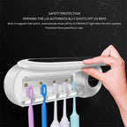 Wall Mounted Toothbrush Holder Smart Toothbrush UV Sterilizer Holder Toothpaste Dispenser Squeezer For Bathroom Accessories