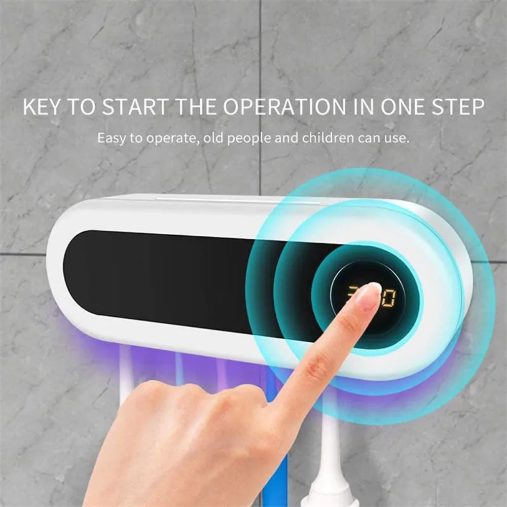 Wall Mounted Toothbrush Holder Smart Toothbrush UV Sterilizer Holder Toothpaste Dispenser Squeezer For Bathroom Accessories