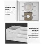 White Drawer Makeup Storage Box – Plastic Cosmetic Organizer for Dorms, Vanity & Dressing Table