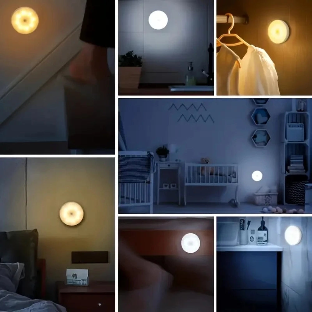Wireless Motion Sensor Night Light – Battery-Powered LED Lamp for Bedroom, Hallway, Staircase, Closet & Home Decor