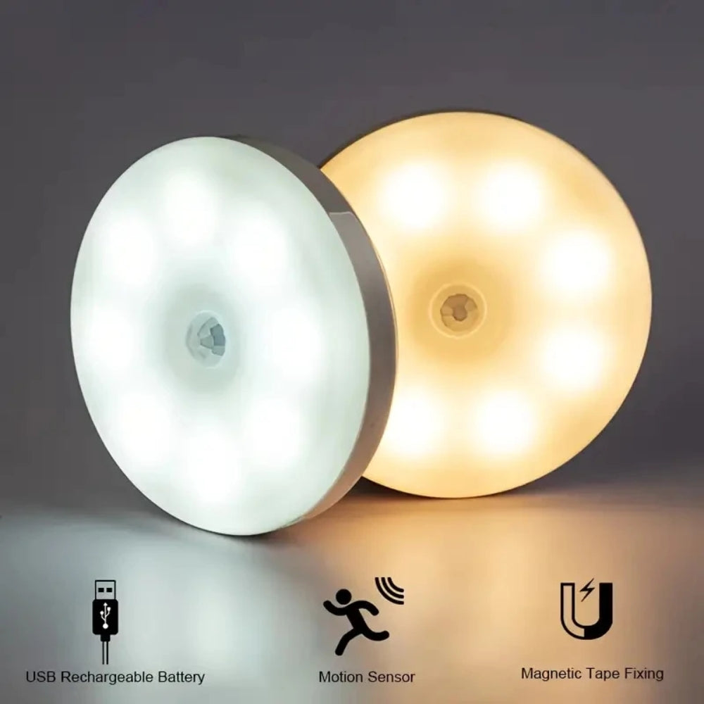 Wireless Motion Sensor Night Light – Battery-Powered LED Lamp for Bedroom, Hallway, Staircase, Closet & Home Decor